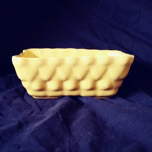 Vintage Yellow Rectangular Ceramic Planter.