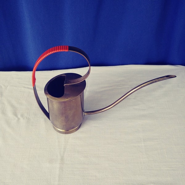 Vintage Brass Watering Can. Mid Century Brass.