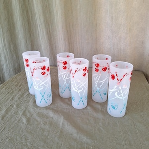 Mid Century Cocktail Glasses set of 6. Hiball Cocktail set. Vintage Barware. Vintage Coctail Tumblers.