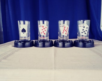 Vintage Poker Cocktail Set.
