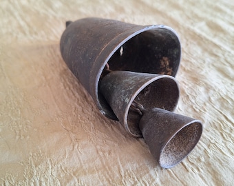 Vintage India Brass Bells: Nesting Bell Set of Three