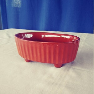 Vintage China Craft Ceramic Planter in Chocolate Brown.