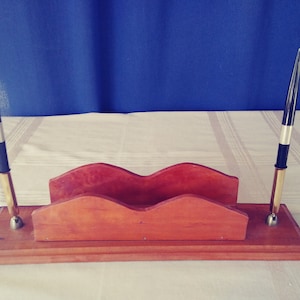 Vintage Desk Set. Wood Pen Holder. Wood Desk Set. Desk Organizer.