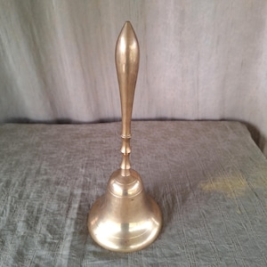 Vintage Brass Hand Bell. Large Brass Bell. Teacher&#39;s Bell.