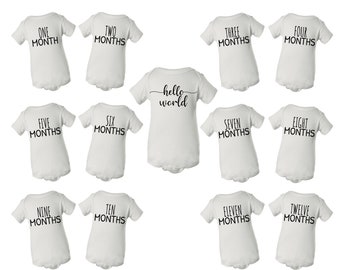 Baby Monthly Milestone Onesies/Set of 13