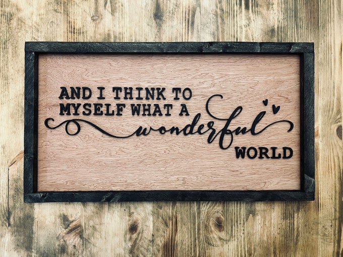 World Wood Sign