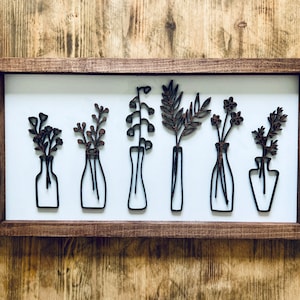 Minimalist Flowers | Minimalist Decor | Rustic sign | Living Room Decor | Farmhouse Sign | 3D Design