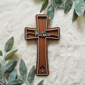 Personalized Custom Wood Cross, Baptism Cross, First Communion Gift, Christening Gift, Baptism Gift, Baby Shower Gift