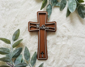 Personalized Custom Wood Cross, Baptism Cross, First Communion Gift, Christening Gift, Baptism Gift, Baby Shower Gift