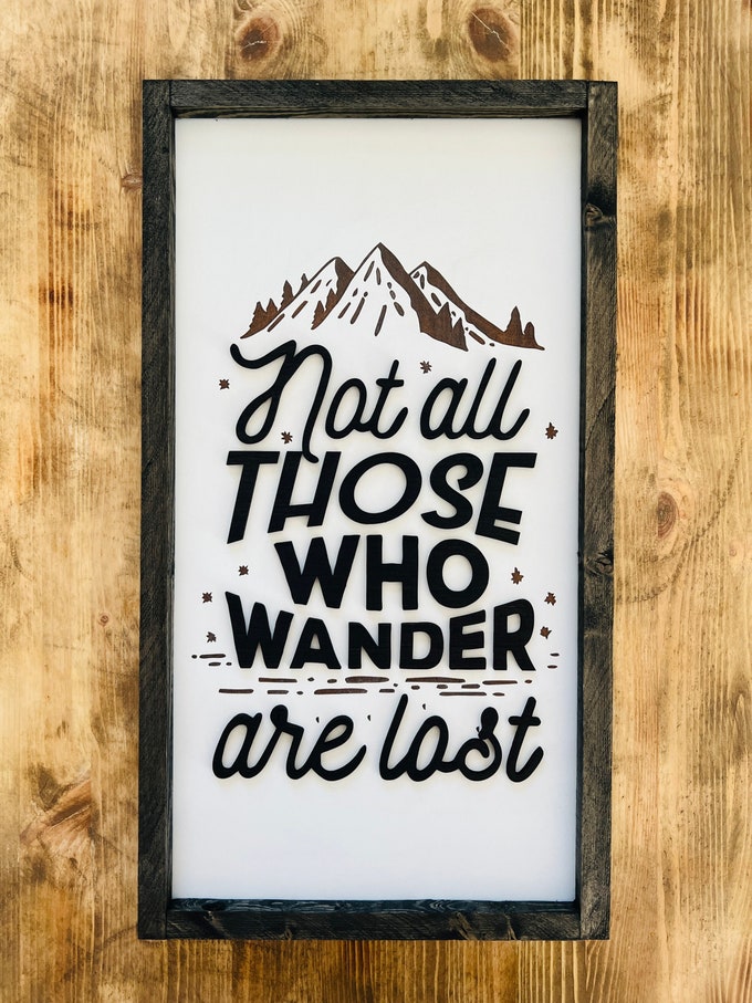 Wanderlust Wood Sign: Farmhouse Hiking Decor