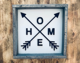Farmhouse Home Wood Sign: Rustic Entryway Wall Decor