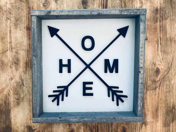 Farmhouse Home Wood Sign: Rustic Entryway Wall Decor