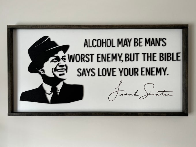 3D wood bar sign portrait