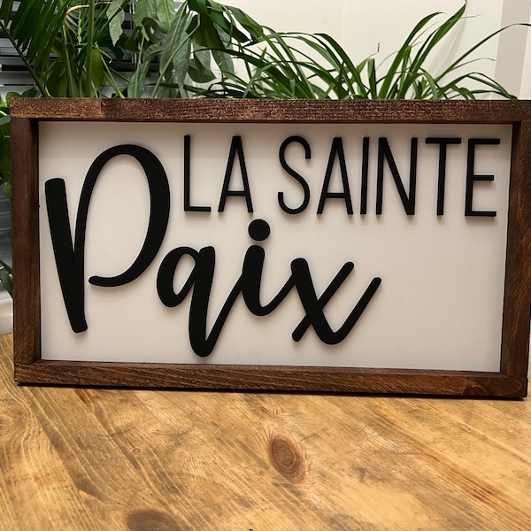 La Sainte Paix | Inspirational Quote | Idée Cadeau | Décoration de Maison | 3D Design