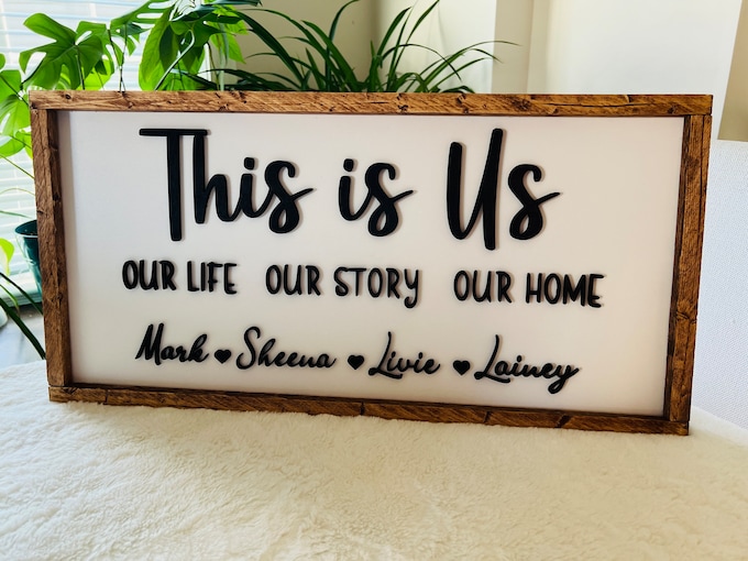 Personalized "This Is Us" Wood Sign: Rustic Family Home Decor