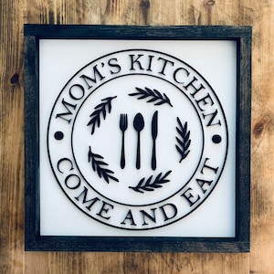 Mom Kitchen | Kitchen Sign | Mothers Day | Gift for Her | Kitchen Decor | 3D Design