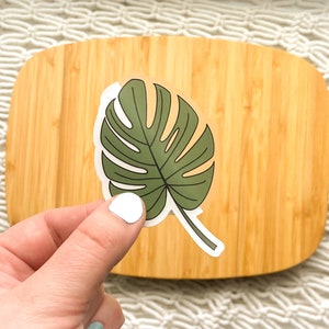 Monstera Leaf Clear Vinyl Sticker image 2