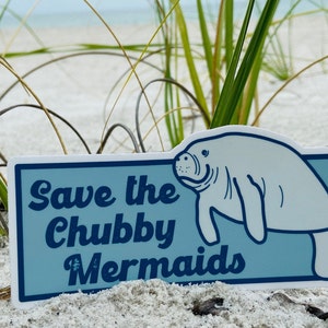Save the Chubby Mermaids Vinyl Sticker image 2