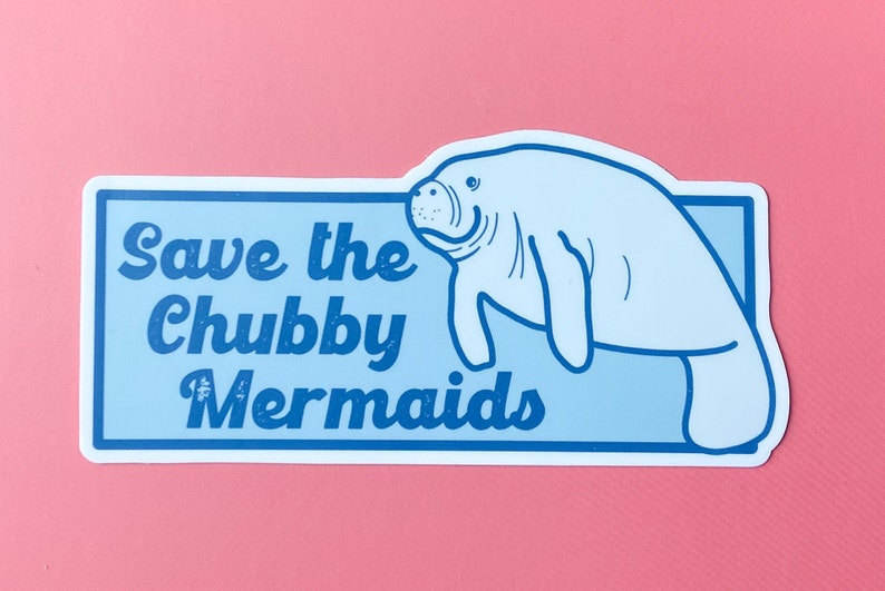 Save the Chubby Mermaids Vinyl Sticker image 3