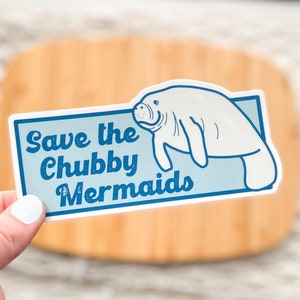 Save the Chubby Mermaids Vinyl Sticker image 1