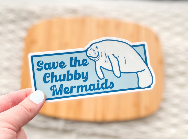 Save the Chubby Mermaids Vinyl Sticker image 1