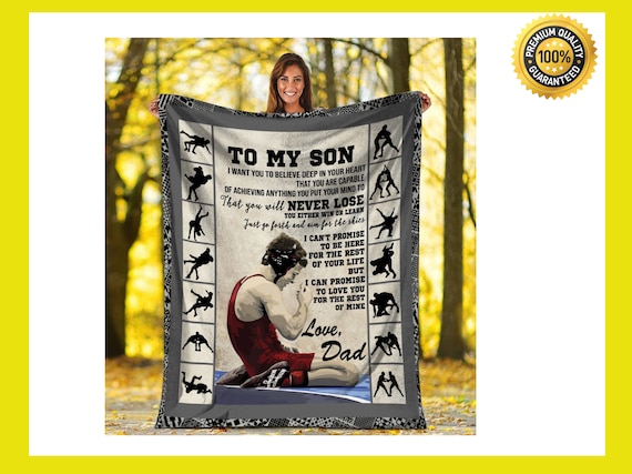 To My Son From DAD Sherpa Fleece Blanket Gift