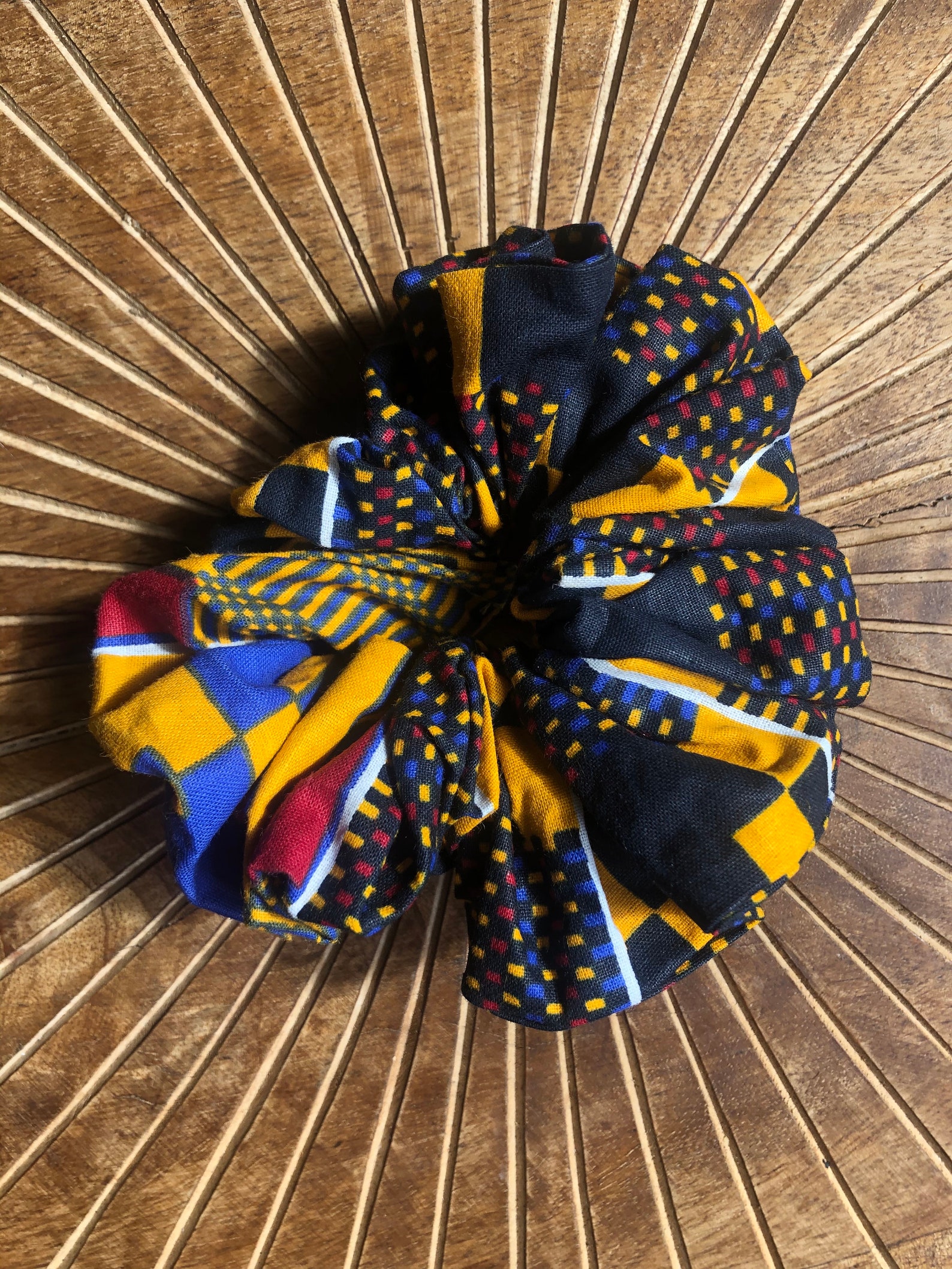 Ethical African Print Hair Scrunchie Accra Navy & | Etsy