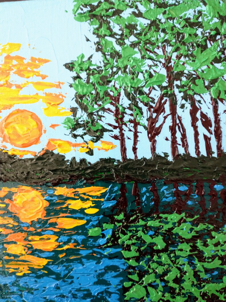 Palette Knife Texture Painting on Stretched Canvas louisiana Bayou Etsy