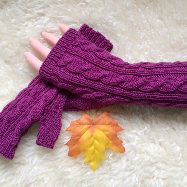 Fingerlose Handschuhe, Armstulpen, Gr. S/M, Handarbeit, Gestrickt, Herbst Winter, Geschenk, Mitbringsel