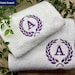 Personalised Embroidered Monogram Laurel Towel Hand Bath Sheet 