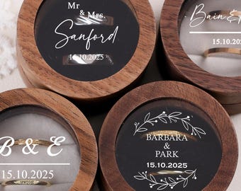 Personalized Wooden Ring Box/ Custom Proposal Engagement Ring Box with Name/ Anniversary Gift/ Acrylic Ring Box/ Wedding Ring Bearer