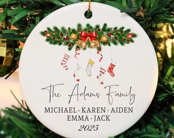 Personalized Family Christmas Ornament/ Family Christmas Keepsake/ Christmas Ceramic Ornament/ Family Christmas Gift/ 2025 Chrismas Ornament