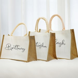 Bridesmaid Beach Bags/ Personalized Bridesmaid Bag/ Bachelorette Bag/ Custom Jute Bag / Bridesmaid Beach Bag/Custom Burlap Tote/Gift for Her