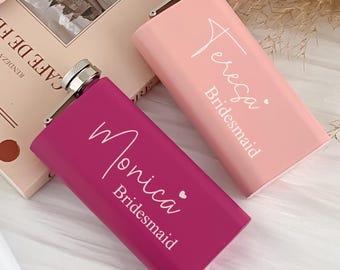 Personalised Bridesmaid Hip Flasks/ Perfect Gift for Bridesmaids/ Birthday Gift for Her/ Custom Girl Whiskey Flask/ Hen Party Gifts/ Flask