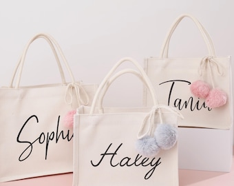 Personalized Name Tote Bag/ Bridesmaid Gift/ Canvas Tote Bag/ Custom Text Tote/ Beach Bag/ Bachelorette Gift/ Name Tote Bag/ Gift for Her