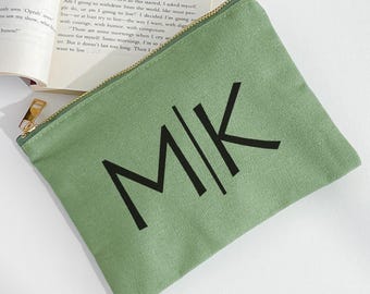 Personalized Bridesmaid Canvas Cosmetic Bag/Makeup Bag/Bridesmaid Gift Proposal/Travel makeup bag Initial/Bridesmaid Gift/Wedding Makeup bag
