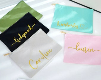 Bridesmaid Makeup Bags, Personalized Cosmetic Bags, Bridesmaid Proposal Gifts, Make up Bag,Personalized Anniversary Day Gift for Girlfriend