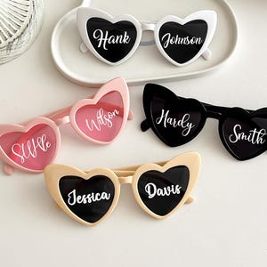 Personalised Love Heart Sunglasses/ Wedding Sunglasses/ Personalised Sunglasses/ Birthday Party Sunglasses/ Hen Party/ Bridesmaids glasses