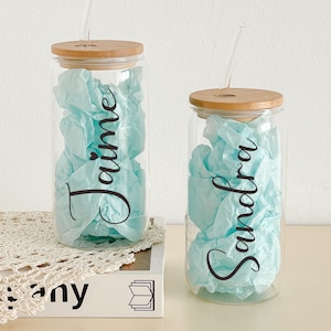 Bridesmaid Gift / Custom Glass Tumbler / Iced Coffee Cup / Maid Of Honor Gift / Bridesmaid Proposal / Bachelorette Party / Mother&#39;s Day Gift