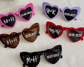 Personalized Heart Sunglasses/ Babe & Bride Sunglasses/ Bachelorette Party Sunglasses/Bridal Shower Favors / Beach Bachelorette Party Favors