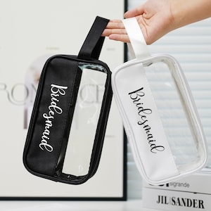 Personalised clear cosmetic bag/ custom makeup bag/ clear wash travel bag personalised gift for bridesmaid/ travel bagCosmetic Bag Pouch