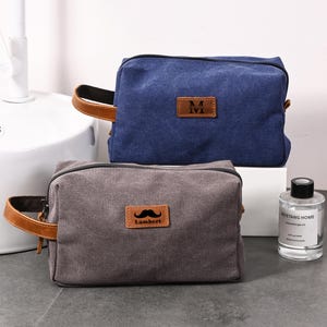 Personalized Toiletry Bag/ Mens Dopp Bag/ Canvas Mens Dopp Kit Bag/ Engraved Dopp Bag/ Gift for Him/ Groomsmen Gift/ Groomsmen Gift Bag