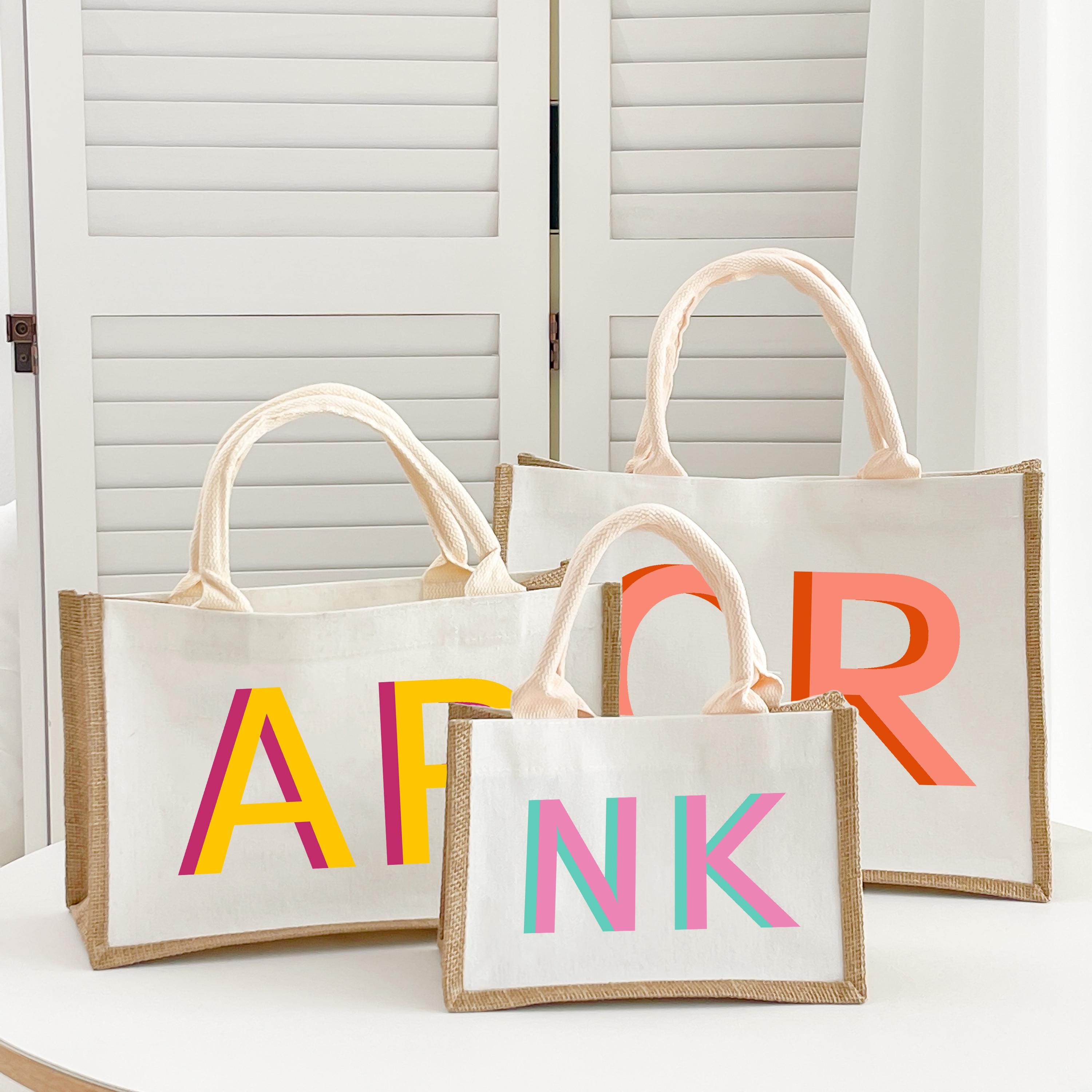 Personalized Tote Bag/ Custom Tote Bag/ Shadow Monogram