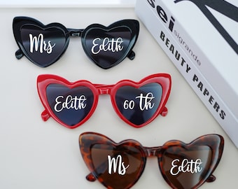 Bachelorette Party Favors/ Heart Sunglasses/ Wedding Favors/ Bachelorette Sunglasses/ Bridesmaid Gifts/ Bride sunglasses/ Bridal Shower