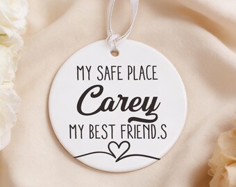 Personalized Friendship Ornament/ Custom Name Best Friend Gift/ Cute Heart Decor Keepsake/Friendship/Heart Friendship Decor for Best Friends
