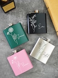 Personalised Hip flask/Custom Hip Flask with Birth Flower/Personalised Bottle Wedding For her/Hen Party Gift/Bridesmaid Gift/Women Hip Flask product logo