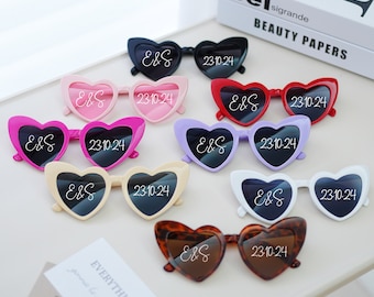 Heart Sunglasses/ Bridesmaid gift/ Bachelorette Veil/ Bachelorette Party Favors/ Bride Straw/ Bride Sunglasses/ Birthday Party Favors