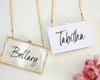Personalized Acrylic Clutch Purse/Bridesmaid Clutch Bag/Bridesmaid Purse/Acrylic Clutch/ Personalized Acrylic Purse/Bridesmaid Bag Custom