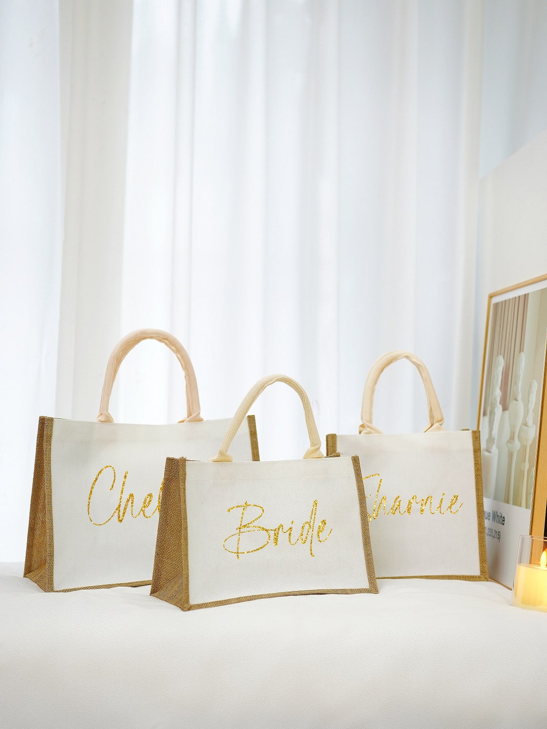 Bridesmaid Burlap Tote Bags/personalized Tote Gift Gift/party Gift Bag ...