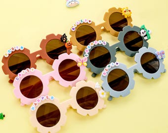 Personalized Sunglasses for Kids/ Custom Sunglasses/ Daisy Glasses/ Flower Sunglasses/ Neutral Glasses/ Toddler Glasses/ Boys Gifts/ Glasses